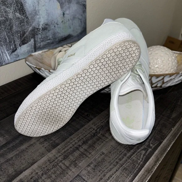 adidas Gazelle Women's Sneakers in White and Mint - Picture 10 of 11